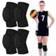 thumbnail image 1 of Rodilleras Opvixi, 2 pares, suaves, negras, para protección deportiva, 1 of 7