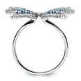 thumbnail image 2 of Auriga 925 Sterling Silver Blue and White Cubic Zirconia Butterfly Ring Size 7 for Women, 2 of 5