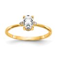 thumbnail image 1 of 14K Yellow Gold Diamond & White Topaz Birthstone Ring, 1 of 2