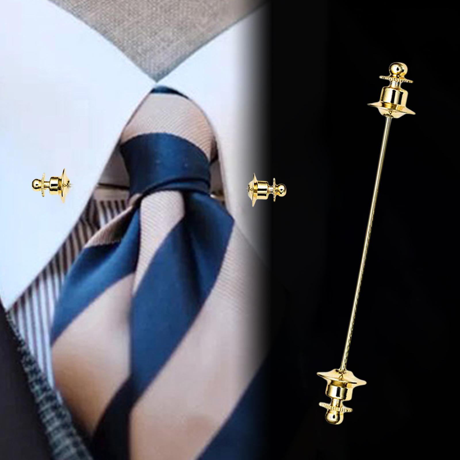 Dicasser 5PCS Copper Men's Tie Bar Clips Fashion Necktie Clip Tie Pins Set  Men's Tie Accessories 