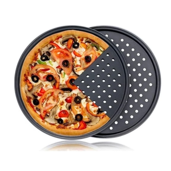 ZHIGUANG 2 Pack 12 Inch Pizza Pan with Holes, Nonstick Perforated Pizza Crisper Pan for Oven