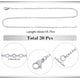 thumbnail image 2 of Paquete de 20 cadenas de acero inoxidable de 2,5 mm y 16 pulgadas (0,4 m) para hacer collares de plata a granel, cierres de metal tipo langosta., 2 of 6