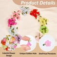 thumbnail image 4 of 80 piezas de 10 colores de flores de lirio, coloridos dijes florales de lirio de los valles acrílicos con colgante de perla de concha para hacer collares, pendientes, joyas y manualidades., 4 of 7