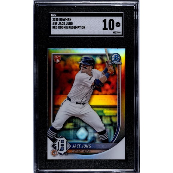 2025 Bowman #59 Jace Jung Red Rookie Redemption SGC 10