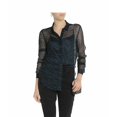 thumbnail image 1 of Ganni Zebra Print Chiffon Shirt Blouse Collar Buttons Up Navy Size 36 4 US, 1 of 1