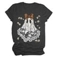 thumbnail image 4 of HCNTES Halloween Graphic Tee for Women Short Sleeve Casual T-Shirt Ladies October Top Comfortable Printed Shirt Fall Fashion(L,A166-Grey), 4 of 5