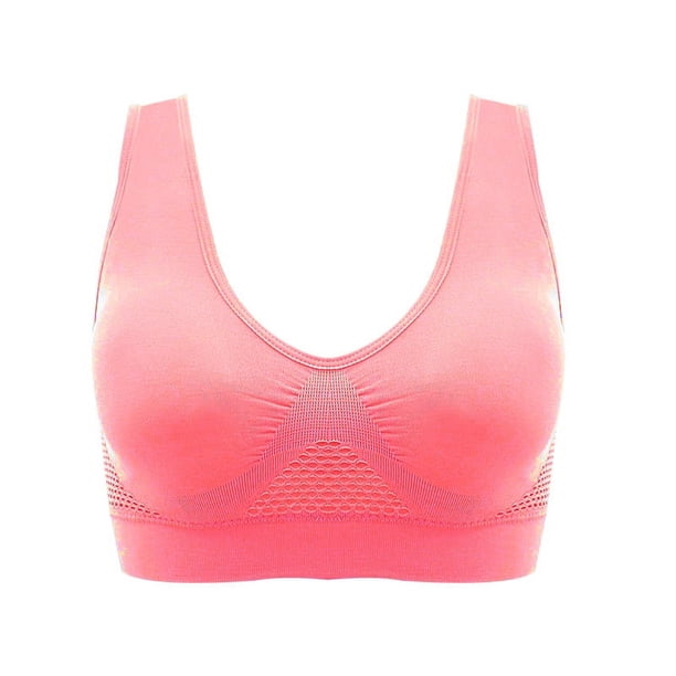 Sujetador deportivo sin aro de acero, malla hueca, transpirable, con agujeros, a prueba de golpes, para yoga, running, ropa interior de talla grande para mujer