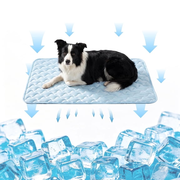 Siooko Large Cooling Mat for Dogs, Cooling Pet Pad, Pet Cooling Blanket, Sofa Couch Cover Mat, Blue, 35.8"x25.9"