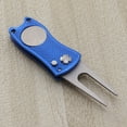 thumbnail image 4 of Stainless Steel Foldable Divot Repair Tool Ball Marker Pitch Fork Putting Green Repair Kit Golfer Training Accessory (Blue), 4 of 8