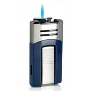 Caseti CAL436BL Caseti Corinth Blue & Chrome Single Torch Flame Cigar Lighter
