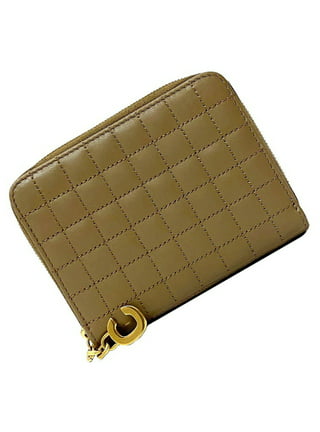 Celine C Charm Quilted Calfskin Card and Coin Case- Silver