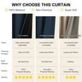thumbnail image 3 of NICETOWN 100% Blackout Curtains for Bedroom, Thermal Insulated Short Curtains for Living Room, Grommet Room Darkening Privacy Protection Curtain Panels, Navy Blue, 52"x96", 2 Panels, 3 of 9