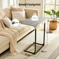 thumbnail image 3 of C Shaped Couch End Table Tray Table, Side Table for Sofa,with Widened tabletop for Bedroom, Living Room, 27"(H) x 21.1"(W) x 11.4"(D), Grey, 3 of 7