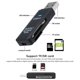 thumbnail image 4 of Lector de tarjetas USB 3,0/2,0 de alta velocidad 2 en 1 multifuncional compatible con computadora TF + SD, cámara para tableta, montado en el coche，computadora portátil, 4 of 5