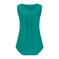 thumbnail image 6 of LEAVINGSUO Womens Casual Sleeveless Women's Fashion Color Neck Comfortable Loose T-Shirt Sleeveless Blouse Casual Tops Sky Blue M, 6 of 7