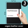 thumbnail image 2 of Título: Cuadernos notas forrados PAPERAGE, 3 pack, (negro), 160 pág., mediano 5.7x8 - Papel grueso 100g/m², tapa dura, 2 of 3