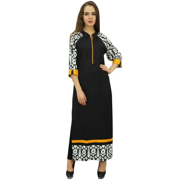 Bimba Women Rayon Custom Long Black Kurta Designer Straight Kurti- 4