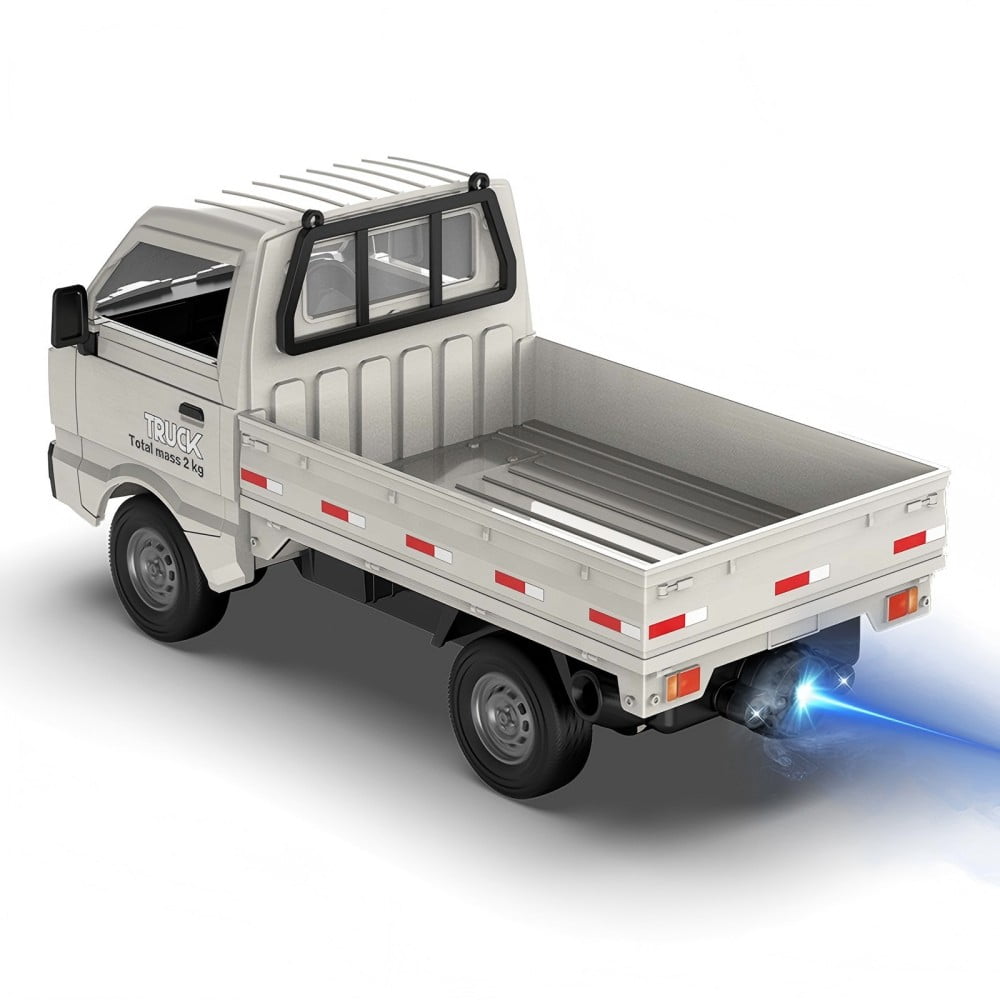 KF21 2.4G 1:16 Scale Remote Control Car with Simulated Lighting Manual Door Opening RC Truck with Cool Light Spray