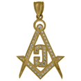 thumbnail image 2 of Auriga 10K Two-Tone Gold Cubic-Zirconia Masonic Religious Charm Pendant for Women, 2 of 4