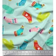 thumbnail image 1 of Soimoi Blue polyester Crepe Fabric Semi Circle Geometric Printed Craft Fabric by the Yard 52 Inch Wide, 1 of 5