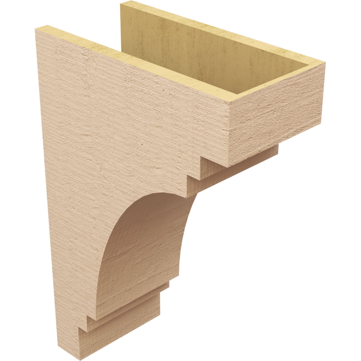 8"W x 16"D x 24"H Classic Pescadero Rough Cedar Woodgrain TimberThane Corbel, Primed Tan