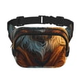 thumbnail image 1 of Balery Prairie Meditating Lion Mochila Cinturón para Mujeres y Hombres, Bolsa de Cintura Impermeable de Doble Capa con Correa, 1 of 9