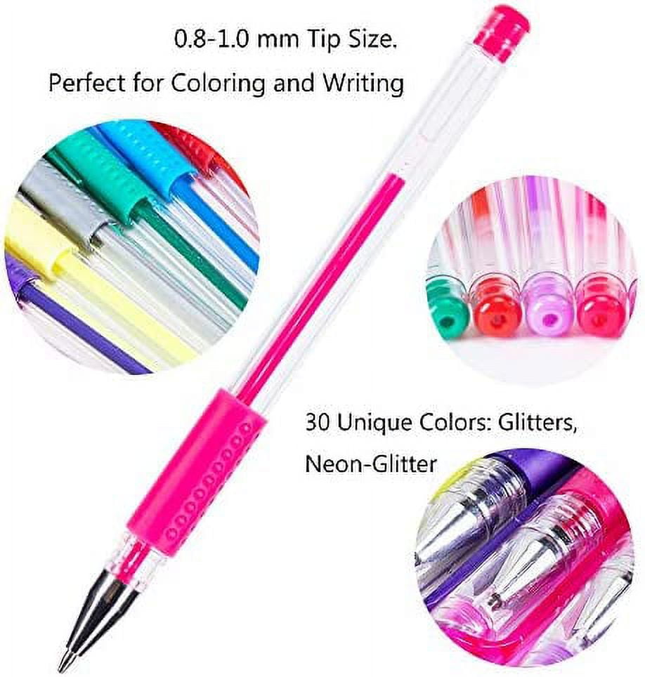 Glitter Gel Pens, 100 Color Glitter Pen Set for Making Cards, 30% More Ink  Neon Glitter Gel Marker for Adult Coloring Books, Journaling Crafting