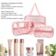 thumbnail image 3 of Bolsas Cosméticas Transparentes, Cremallera Rosa Floral Estampado Inapro Transparente PU PU Bolsas de Tocador Transparente 3 Tamamos para Gimnasio, 3 of 7