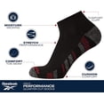 thumbnail image 4 of Pack de 12 pares de medias Reebok para hombre, corte quarter, con amortiguación, negras, 4 of 7