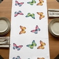 thumbnail image 5 of Table Runners 72 Inches Long Dress Scarves, Pink Flowers Farmhouse Kitchen/Dining Table Runner, Coffee Tablerunners, Spring Floral Butterfly Elegant Pastoral 18x72 Inch, 5 of 9