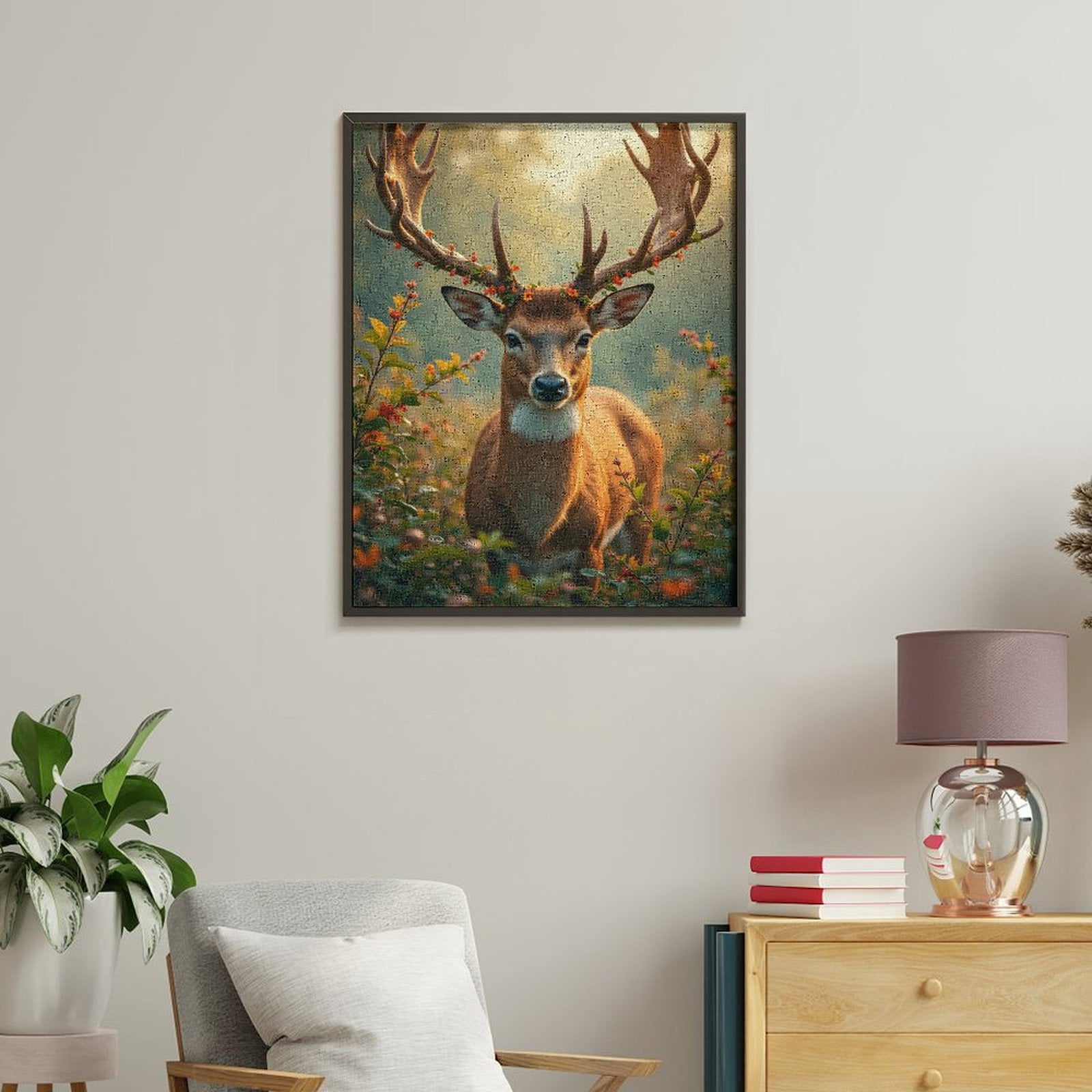 Paint by Numbers Kit for Adults, Majestic Deer In Sunlit Meadow Paint by Numbers, Easy Paint by Numbers Kit for Adults Beginner, DIY Adult Paint by Number Kits on Canvas, Home Decor