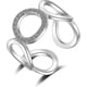 thumbnail image 1 of Anillos circulares de plata con óxido de circonio ajustables para mujeres y niñas., 1 of 5
