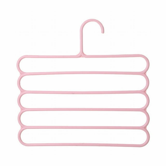 WHEANG Color Non Slip Multi Layer Trouser Rack Multifunctional Wardrobe 5 Layer Hanging Pants Hanger Scarf Rack Silk Scarf Tie Hanger