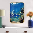 thumbnail image 6 of 12x8 Inches Framed Underwater World Wall Art Decor with Gold Frame and Decorative Coral Shell Fish Pictures Print For Gallery, Modern Home Decor, Crystal Porcelain Painting Wall Decor, 6 of 8