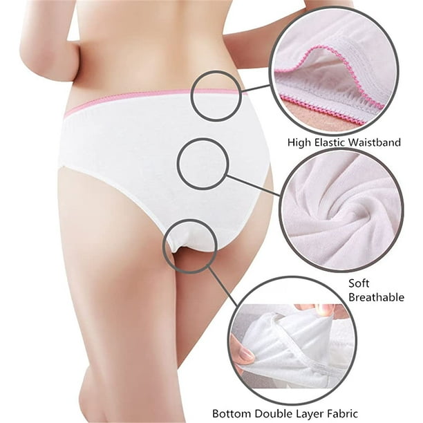 20 Pieces Women's Disposable Underwear 100% Pure Cotton Panties