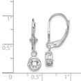 thumbnail image 2 of Primal Silver Sterling Silver Rhodium-plated 5mm Round Cubic Zirconia Leverback Earrings, 2 of 4