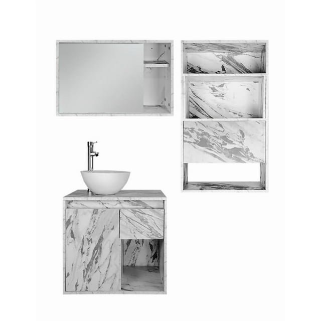 Combo Gabinetes Para Baño SEÚL Con Sobre WC Y Botiquín.
