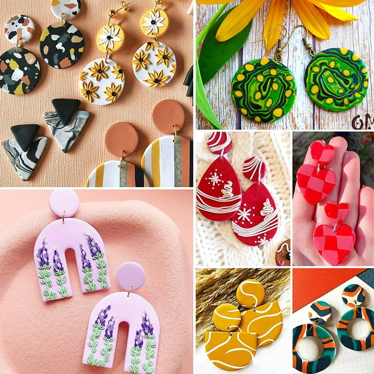 Mity rain 124Pcs Polymer Clay Cutters Kits, Clay Earring Making Kit 10  Shapes Clay Cutters with Earring Cards, Earring Hooks, Jump Rings for  Polymer