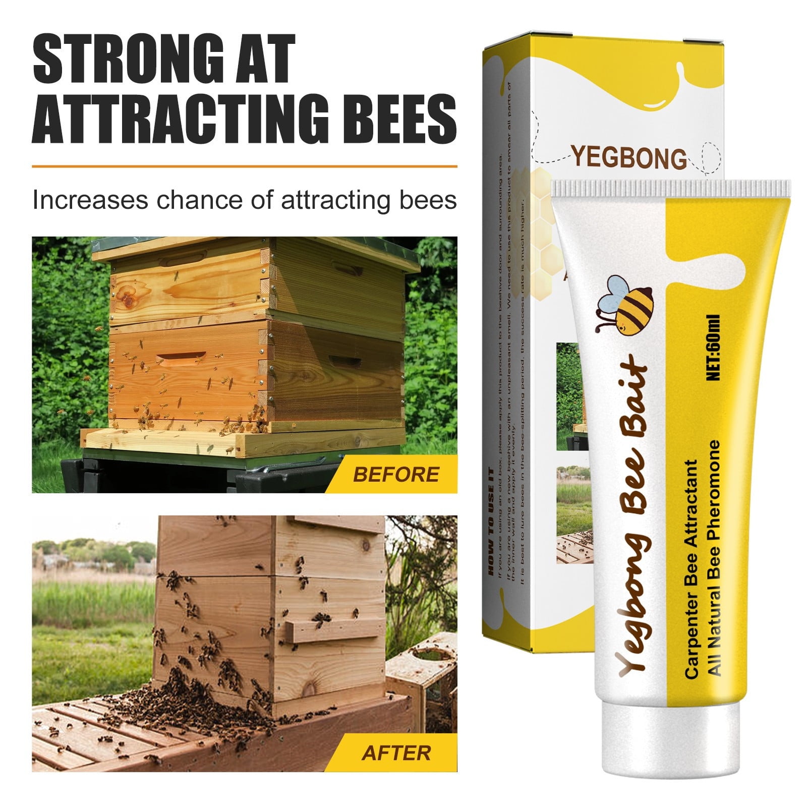 Tiitstoy Farm Bee Attractant, Bee Trap Lure, Naturally Attracts Bees To