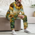 thumbnail image 7 of Salouo Artistic Oil Painting Sunflower Print Button-Front Long Sleeve Pajama Set for Men, Soft 2Pjs Men's Long Sleeve Sleepwear-Large, 7 of 7