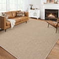 thumbnail image 2 of FairOnly 9'x12'Modern Solid Color Knitted Machine Washable Area Rug Low Pile Pet Friendly Non Slip Indoor Minimalist Rug for Living Room Dining Room,Beige, 2 of 8