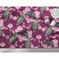 thumbnail image 3 of Soimoi Rayon Fabric Floral & Peacock Bird Printed Fabric 1 Yard 56 Inch Wide, 3 of 3