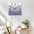 thumbnail image 3 of Purple White Ombre Morocco Pattern Wooden Wall Clock Silent Non Ticking, Modern Moroccan Geometric Square Wall Clocks Battery Operated, Decor Clock for Home Office, Living Room, Kitchen, 12 Inch, 3 of 9