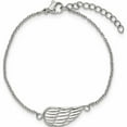 thumbnail image 4 of Stainless Steel Brushed & Polished Angel Wing With 1.25In Ext. Bracelet Made In China -Jewelry By Sweet Pea, 4 of 8