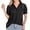 Black, variant on Loopsun Plus Size Womens Tops, T Shirts for Women, Fashion Women's Casual Solid V Neck Collared Short Sleeve Ruffle Sleeve Top Blouse Black XL