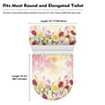 thumbnail image 5 of Renewold Bathroom Soft Toilet Lid Cover Set with Elastic Bottom Easter Decorations Flowers Toilet Tanks & Lids Dust Cover 2 PCS Stretchable Toilet Seat Covers, 5 of 6