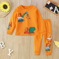 thumbnail image 2 of FAOWME Child Boys Long Sleeve O-Neck Tops Pants Outfit Sets Comfortable Cartoon Kids Home Wear Night Clothes Sets Cozy Dailywear, 2 of 3