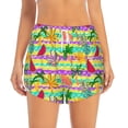 thumbnail image 2 of KLL Multicolored Tropical Pattern Shorts Women,Athletic Shorts High Waisted Running Shorts Pocket Sporty Short Gym Elastic Workout Shorts-Medium, 2 of 7