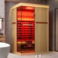 thumbnail image 5 of MEISSALIVVE Full Spectrum Infrared Sauna，2 Person Home Sauna，Canadian Hemlock Wood Indoor Spa Sauna with Resonance Speaker, Panoramic Tempered Glass, 5 of 8