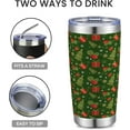 thumbnail image 5 of 20 oz Insulated Tumbler, Merry Christmas Tumbler with Lid and Straw, Green Christmas Tree Mistletoe Coffee Mug Cup, Christmas Gift for Dad Mom Family Friends, 5 of 6